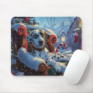 Mousepad Festa de Natal do Cão Dálmata
