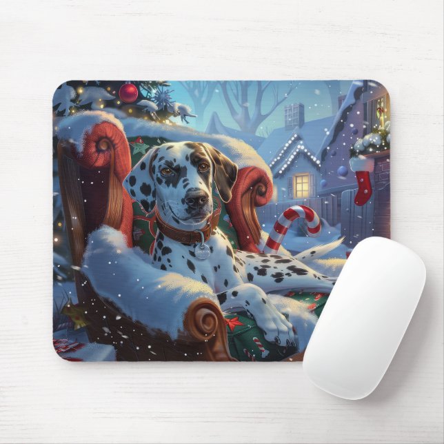 Mousepad Festa de Natal do Cão Dálmata (Com mouse)