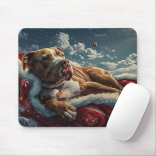 Mousepad Festa de Natal do Cão Pitbull