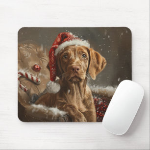 Mousepad Festa de Natal do Cão Vizsla