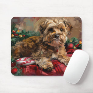 Mousepad Festa de Natal do Cão Yorkipoo