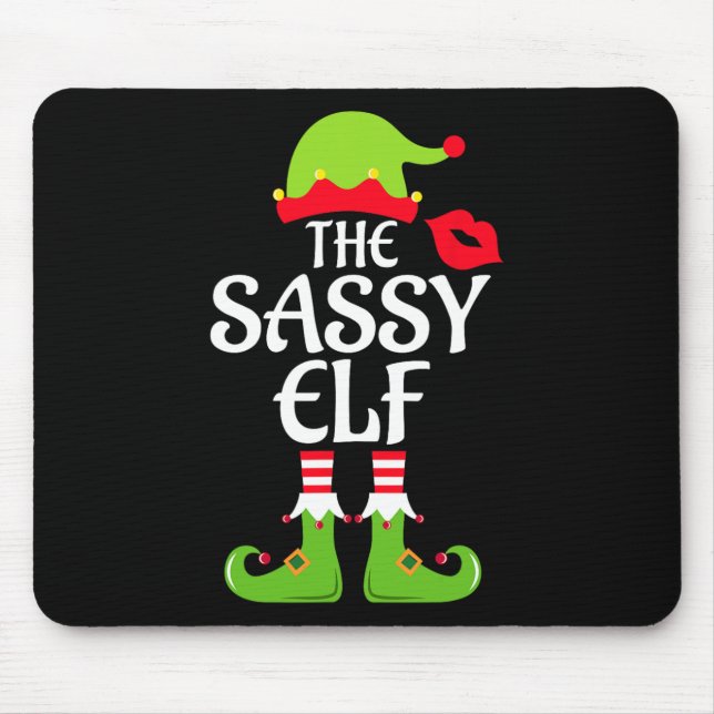 Mousepad Festa De Natal Do Grupo Familiar Sassy Elf Matchin (Frente)