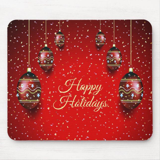 Mousepad Festa de Natal - Feriados Vermelhos de inverno Ele (Frente)