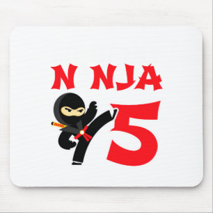 Mousepad Festa de Ninja de Karatê de 5 Anos de Idade Camise
