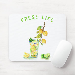 Mousepad Festa de Verão com limão fresco, limonada e limo
