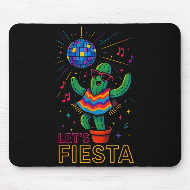 Mousepad Festa engraçada do cacto mexicano cinco de maio le (Frente)
