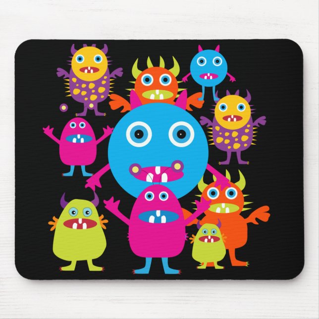 Mousepad Festa Engraçado de Criaturas Bestiais de Monstro (Frente)