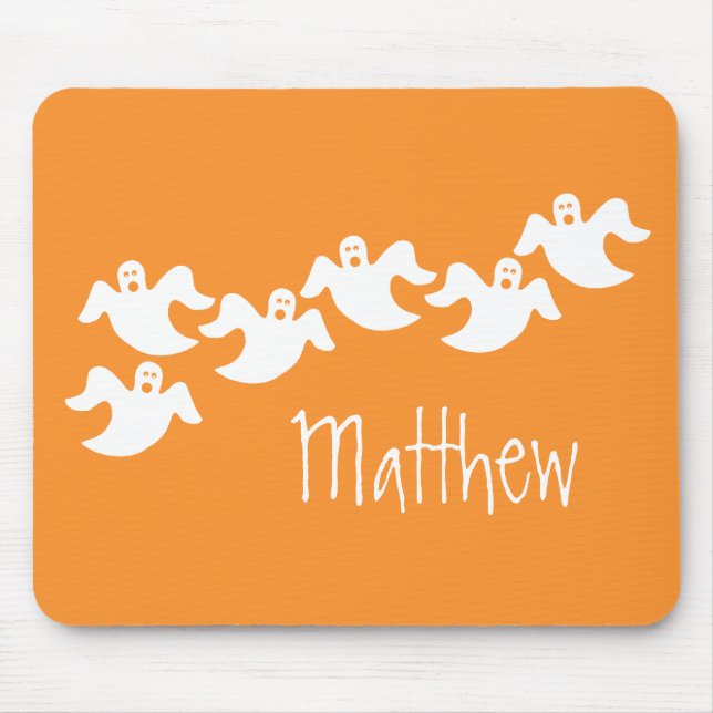 Mousepad Festa Fantasma Halloween Mousepad, Laranja (Frente)