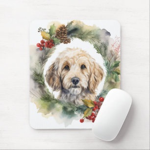 Mousepad Festa Festiva de Cockapoo de Natal