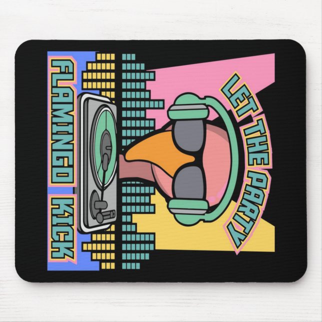 Mousepad Festa Flamingo Kick Animal Vintage, 1990 (Frente)
