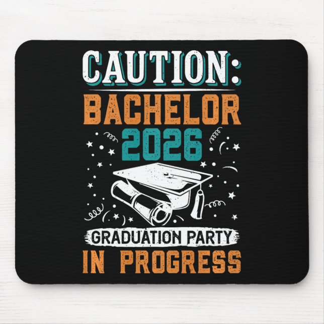 Mousepad Festas de Graduação Caution Bachelor 2026 G (Frente)