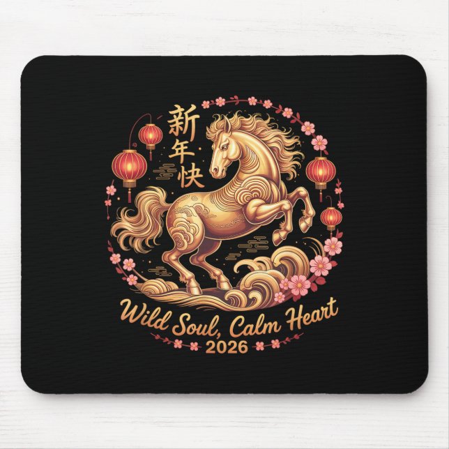 Mousepad Festive 2026 Crazy Horse Lady Wild Soul Calm Heart (Frente)
