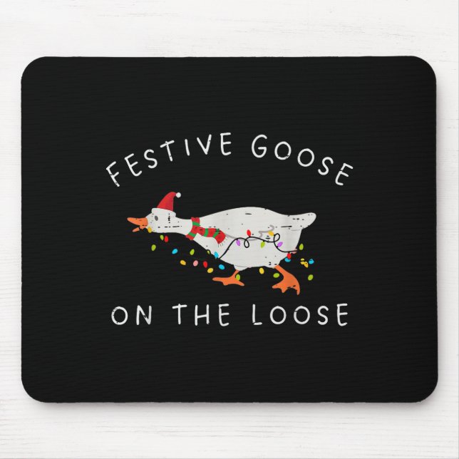 Mousepad Festive Goose On The Loose Christmas Duck Light Xm (Frente)
