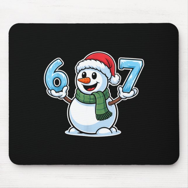 Mousepad Festive Snowman Christmas Winter Cheer 67 Number  (Frente)