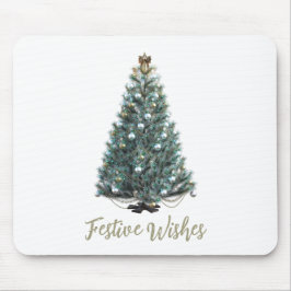 Mousepad Festive Wishes. Christmas tree design