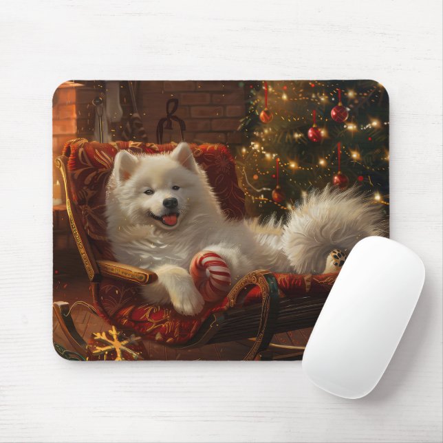 Mousepad Festivo de Natal de Cachorro Samovido (Com mouse)