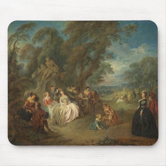 Mousepad Fête Champêtre, C. 1730 (óleo em canvas) (Frente)