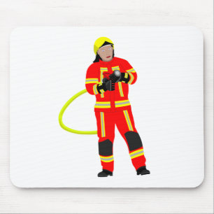 Mousepad Feuerwehrmann no quarto Einsatzkleidung