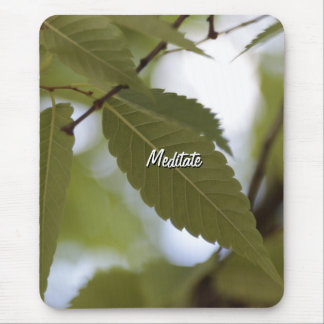 Mousepad feuille verte méditer nature jardin branche photo 