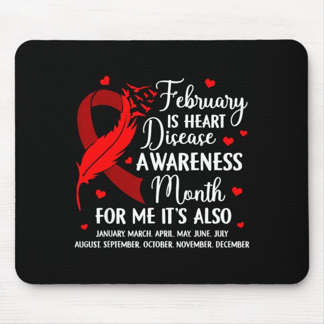 Mousepad Fevereiro é o Mês de Conscientização sobre Doenças (Frente)