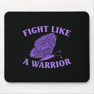 Mousepad Fibromialgia do Guerreiro da Borboleta Púrpura da