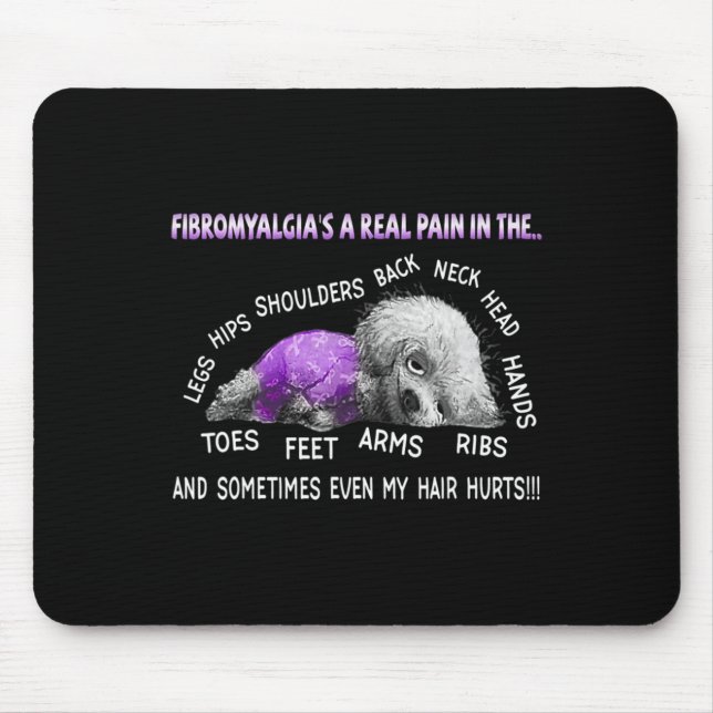 Mousepad Fibromialgia é uma dor real, bicho-da-flor 1 (Frente)