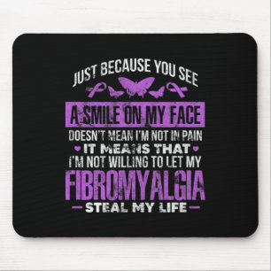 Mousepad Fibromialgia Fibro Guerreiro Roxo Borboleta