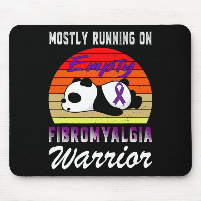 Mousepad Fibromialgia Guerreira Púrpura Fita Diversão Panda (Frente)