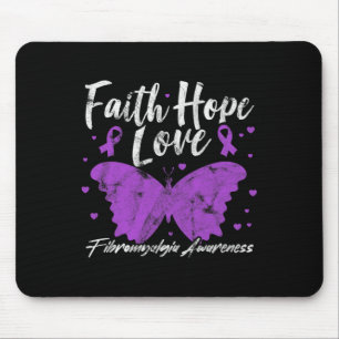 Mousepad Fibromialgia Sensibilização Fibro de Borboleta Púr