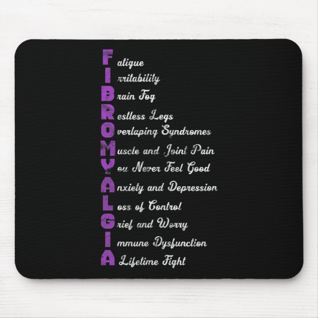 Mousepad Fibromialgia Significa Fibromiose Crônica Da Dor C (Frente)