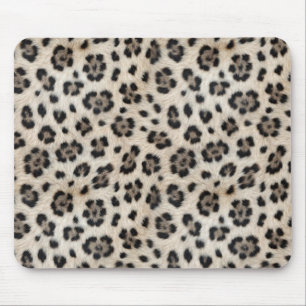 Mousepad Ficar Selvagem Leopardo da Neve Olhar de Pele de F