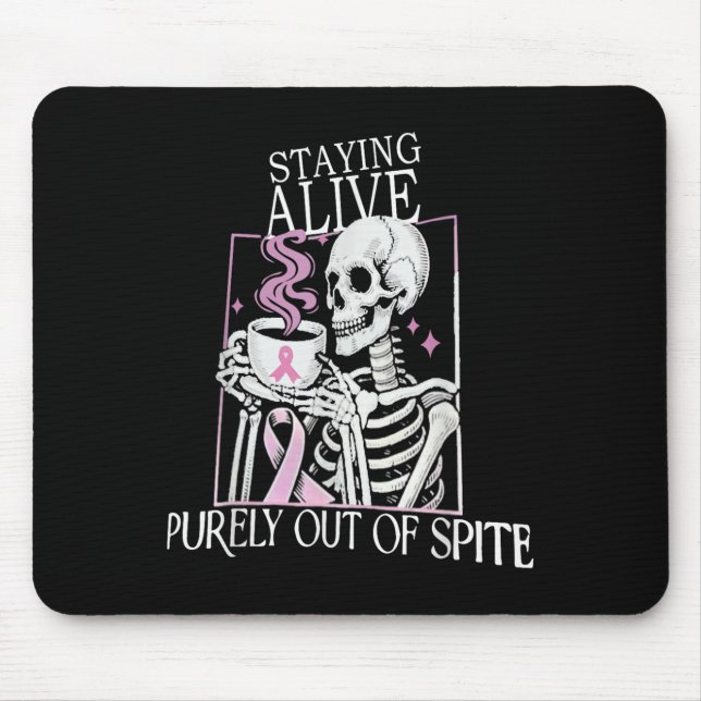 Mousepad Ficar Vivo Apenas Fora De Sete, Esqueleto Engraçad (Frente)