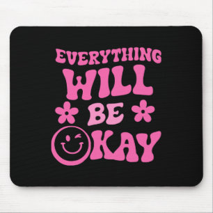 Mousepad Ficará OK Retro Groovy Mental Health Consciência