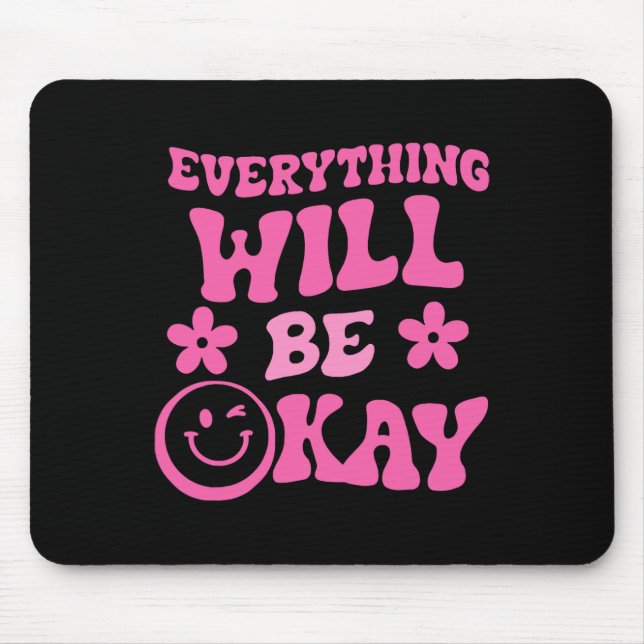 Mousepad Ficará OK Retro Groovy Mental Health Consciência 1 (Frente)