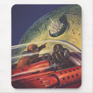 Mousepad Ficção científica do vintage, cidade futurista