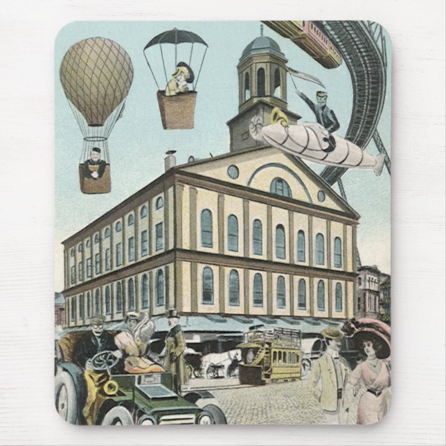 Mousepad Ficção científica retrô, cidade steampunk vitorian (Frente)