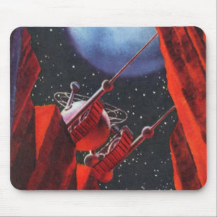 Mousepad Ficção científica retrô, veículo espacial lunar Ca
