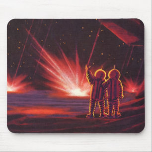 Mousepad Ficção Científica Vintage Alien Explosão do Planet
