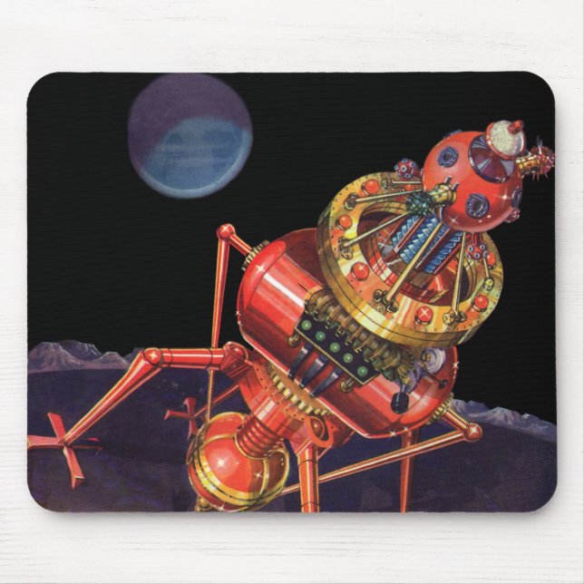 Mousepad Ficção Científica Vintage Astronauta com Robô Alie (Frente)