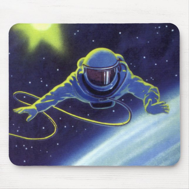 Mousepad Ficção Científica Vintage Astronauta em uma Caminh (Frente)