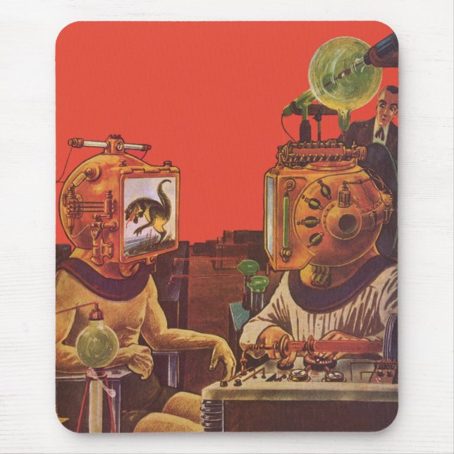 Mousepad Ficção Científica Vintage, Capacetes Alien Steam P (Frente)