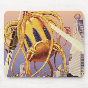 Mousepad Ficção Científica Vintage Guerra de Invasão de Ali