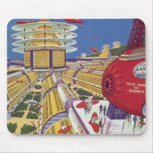 Mousepad Ficção científica vintage, Nova York futurista