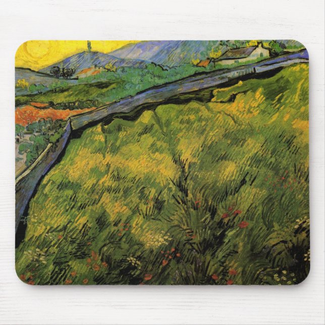 Mousepad Field of Spring Wheat, Sunrise by Vincent van Gogh (Frente)