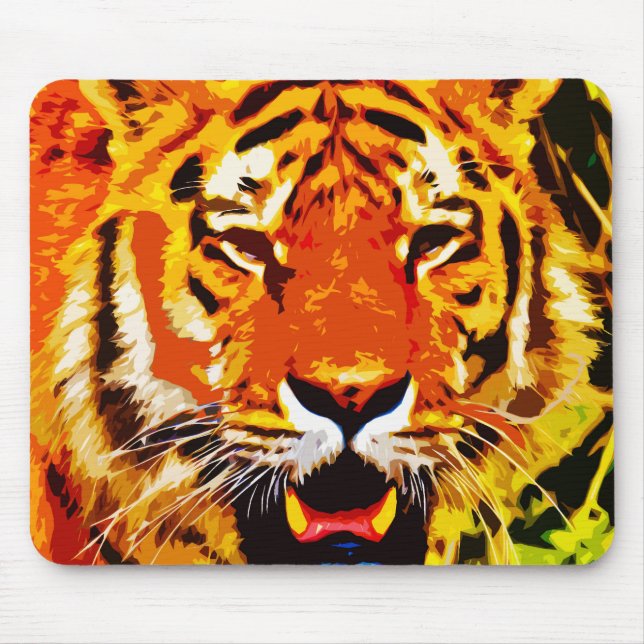 Mousepad Fierce Bright Orange Siberian Tiger (Frente)