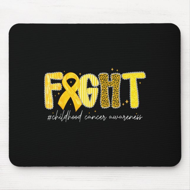 Mousepad Fight Gold Ribbon Childhood Cancer Awareness  (Frente)