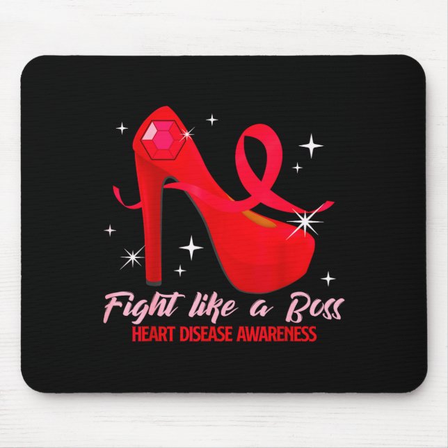 Mousepad Fight Like A Boss Heart Health Heart Disease Aware (Frente)