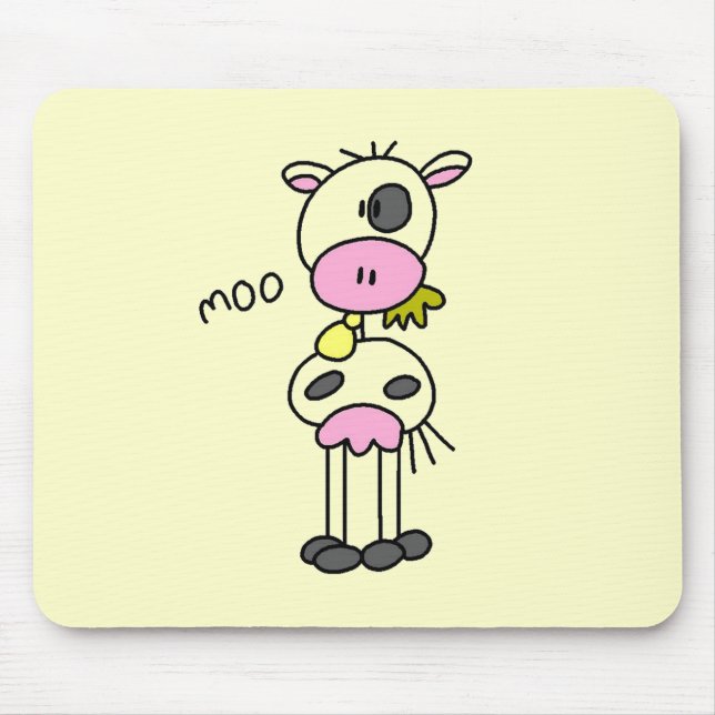 Mousepad Figura camiseta e presentes da vara da vaca (Frente)