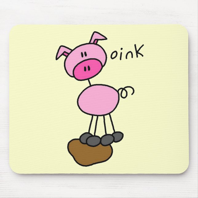 Mousepad Figura camiseta e presentes da vara do porco (Frente)