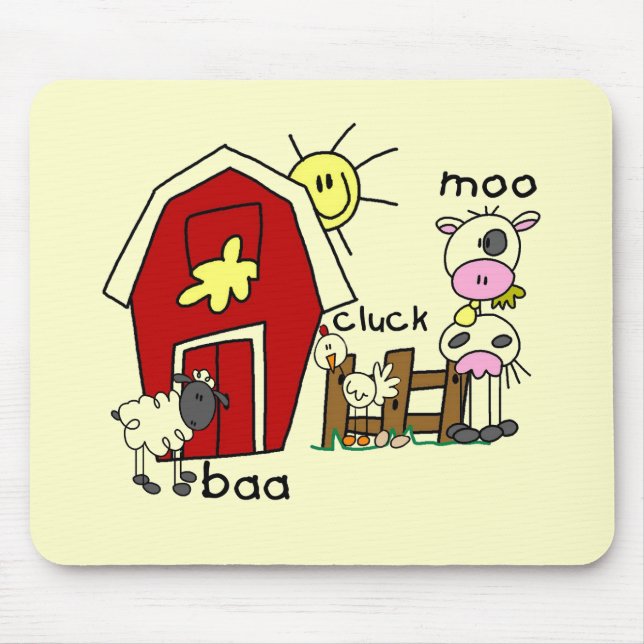 Mousepad Figura camiseta e presentes da vara dos animais de (Frente)